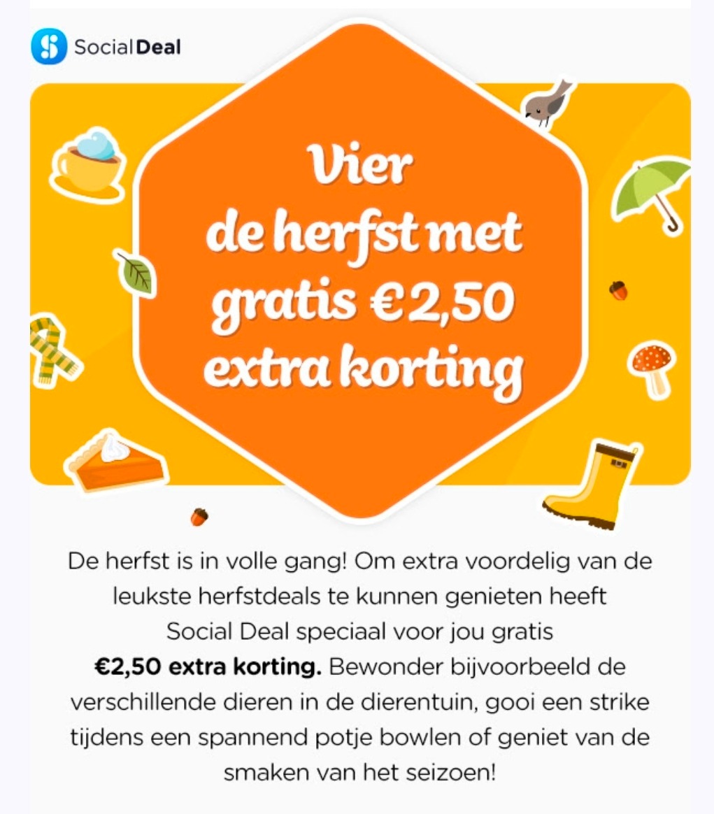 €2,50 extra Social Deal korting