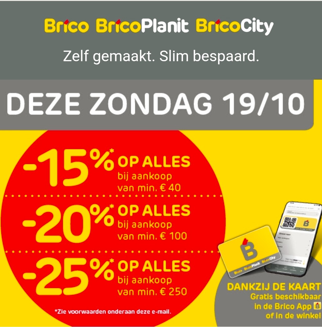 Tot 25% korting bij Brico