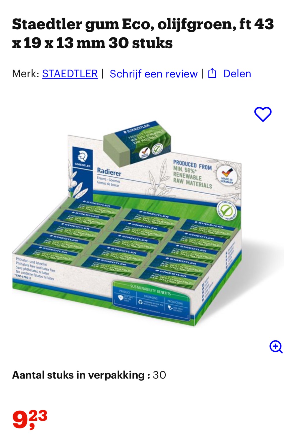 Staedtler gommen 30 stuks