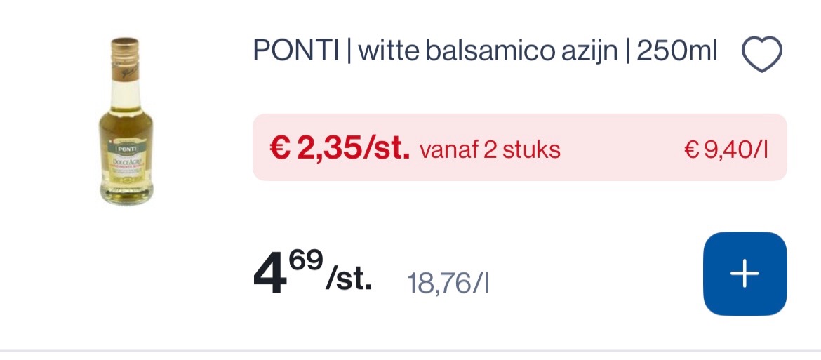 PONTI witte balsamico azijn 250 ml -50%