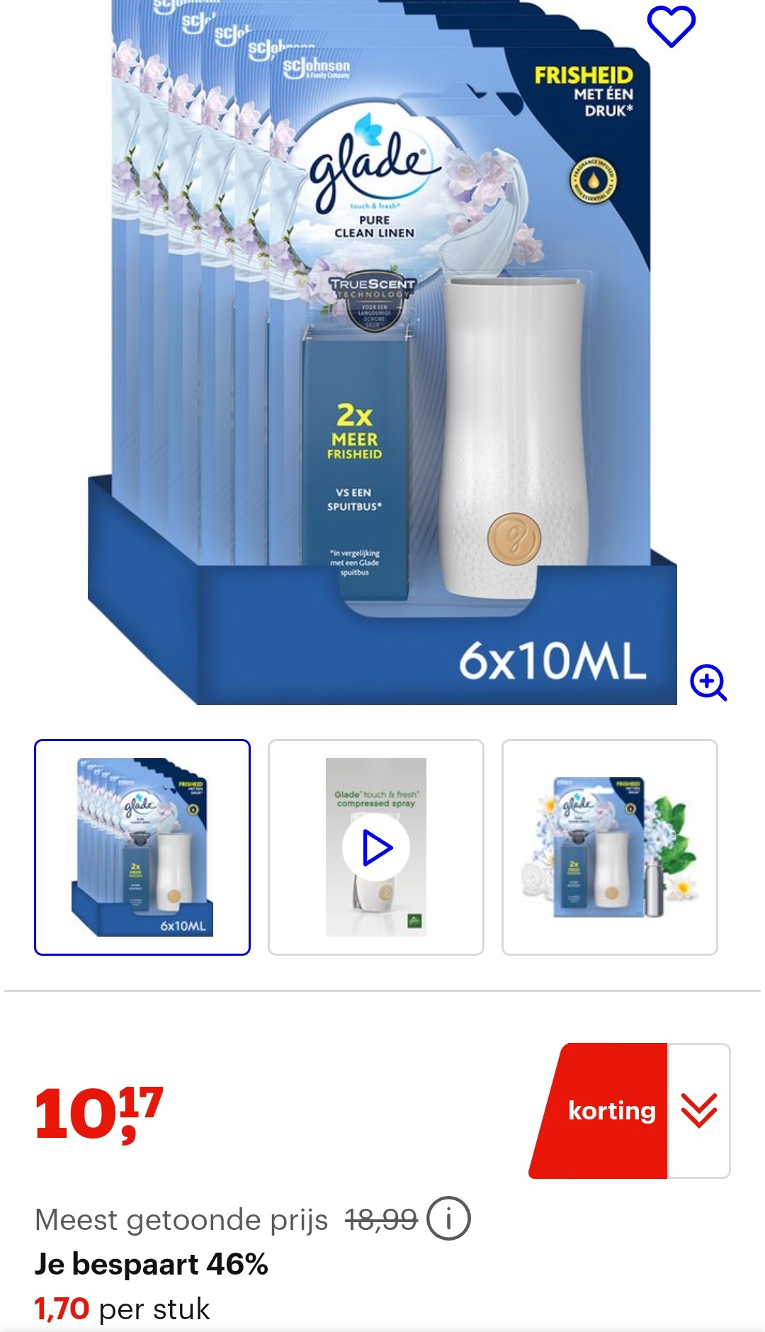 Glade Touch & Fresh 1 houder + navullingen