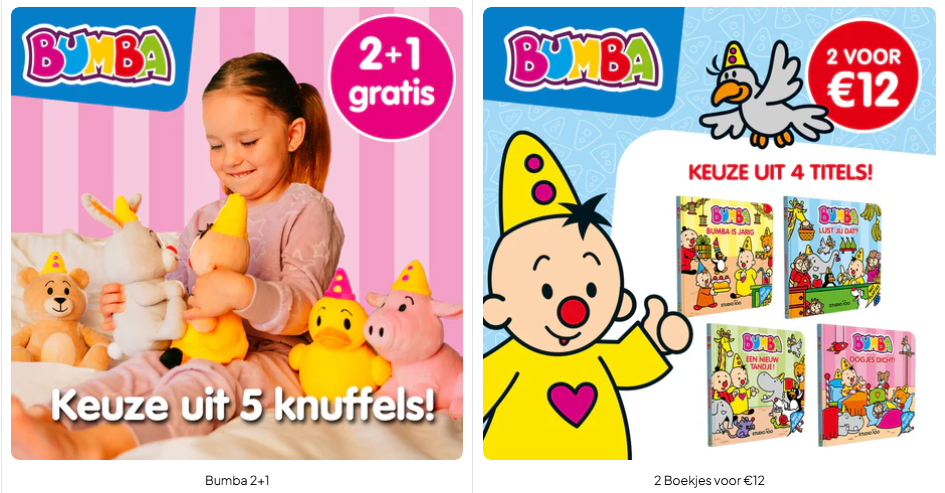 Bumba promo's -33% bij Studio 100 webshop