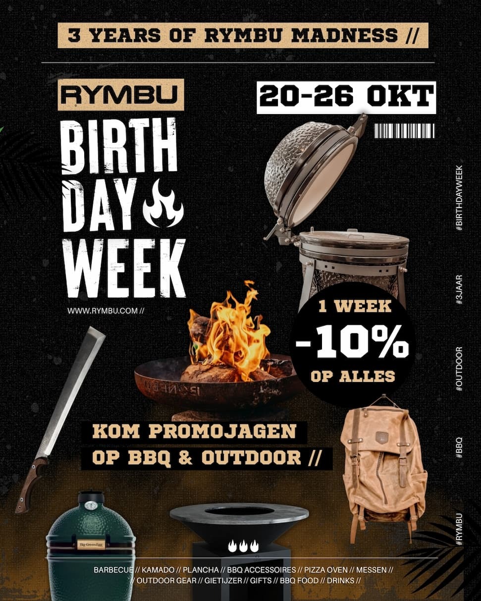-10% op BBQ & outdoor bij RYMBU 🔪🥩