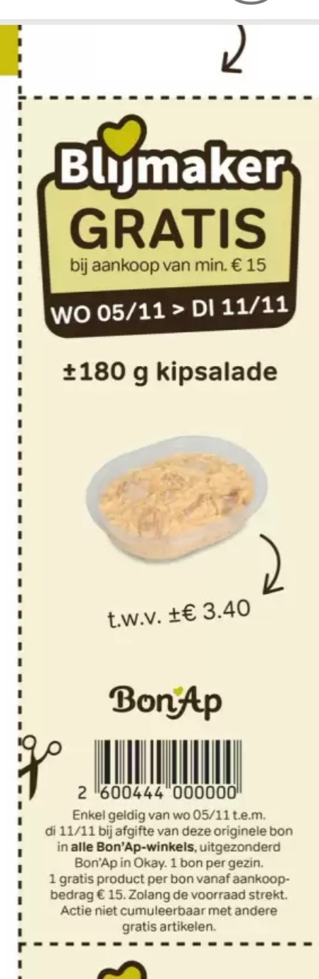 Blijmakers bonnetjes in nieuwe folder bon ap