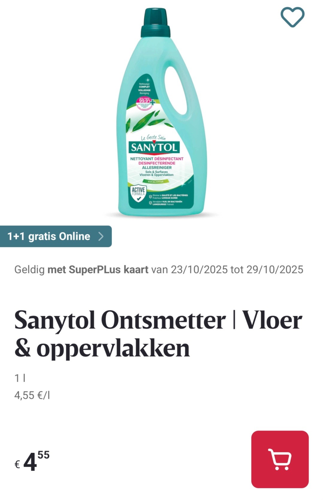 Sanytol 1L 1+1 gratis