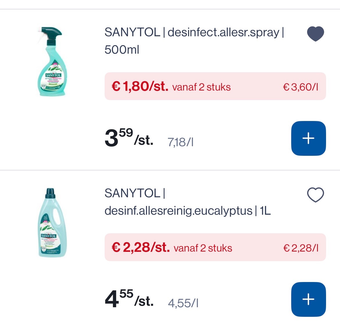Sanytol ontsmetters -50% bij Collect en go