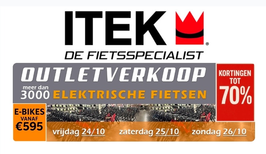 Outletverkoop elektrische fietsen tot -70%