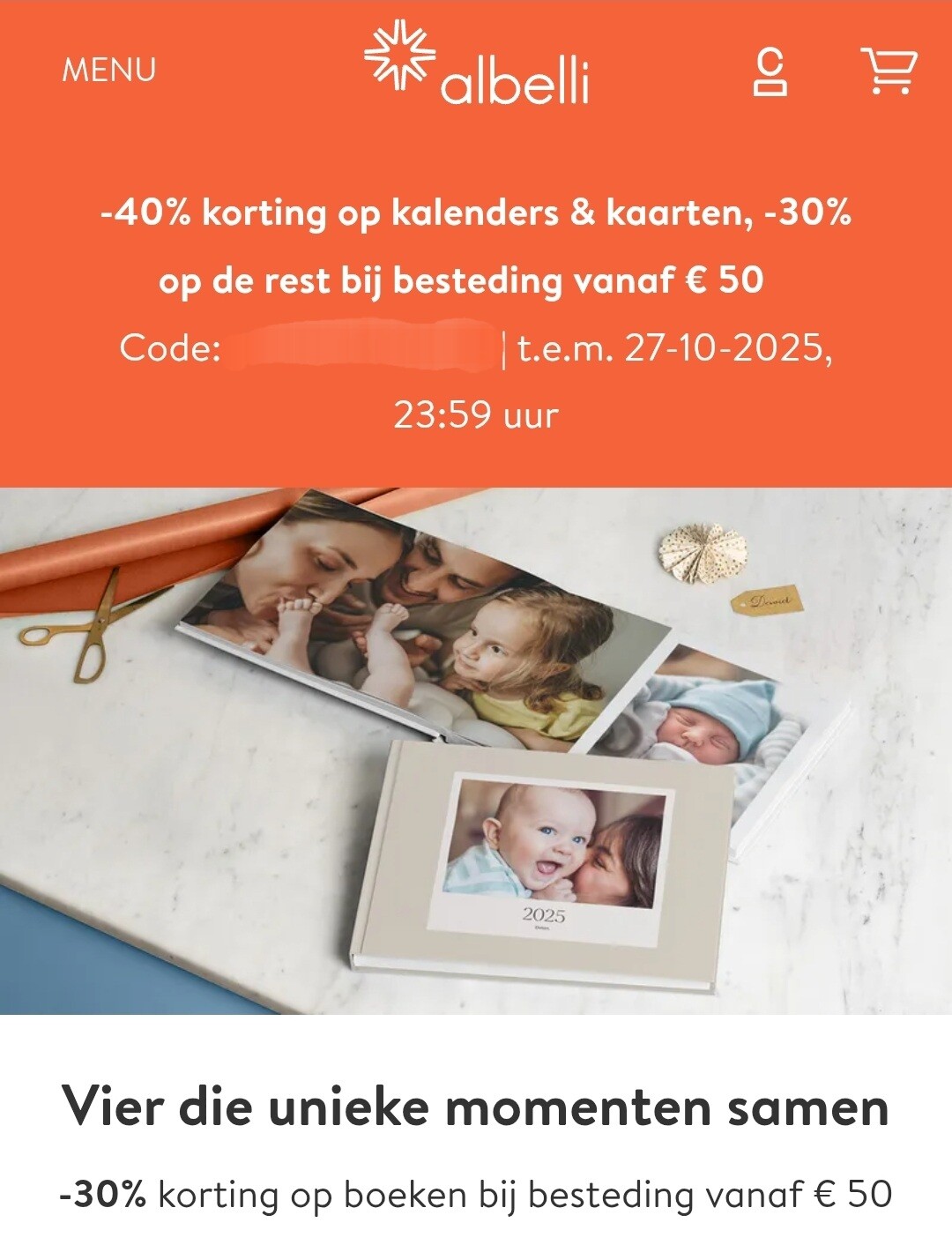 Korting op kalenders & kaarten