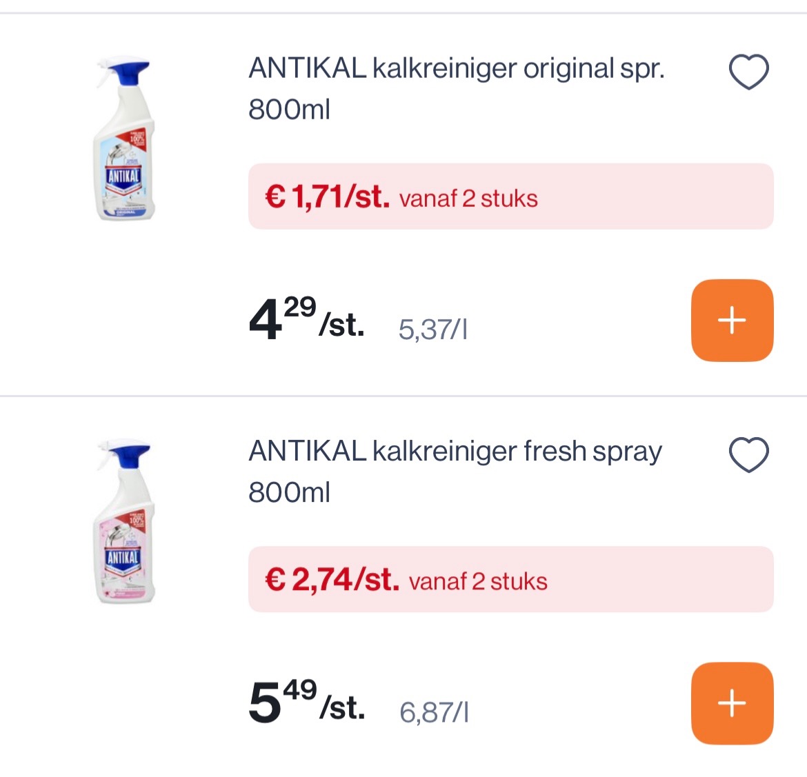 Antikal original/fresh spray goedkoper