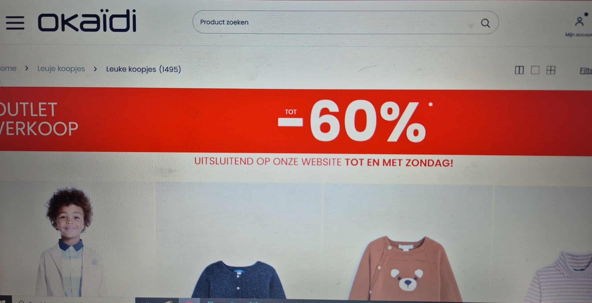 Bij okaïdi nu tot -60 % outletverkoop