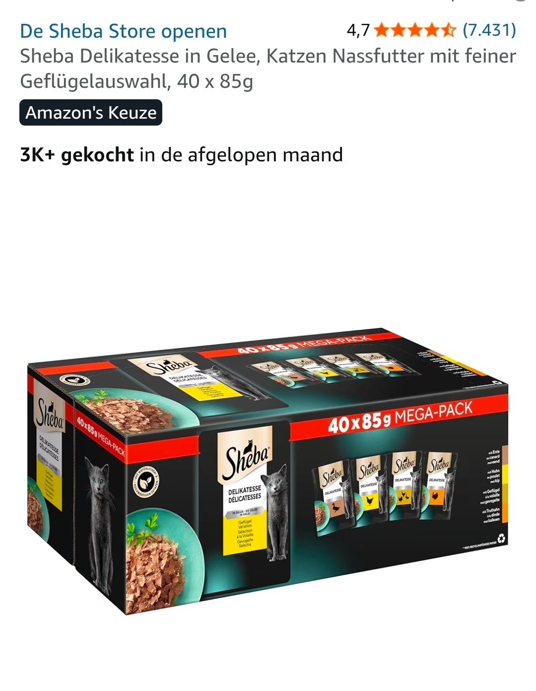 Sheba 40 x 85g nu -43% op Amazon.de