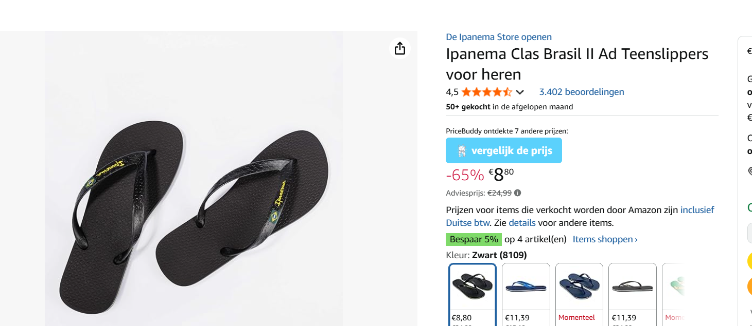 Ipanema slippers voor heren vanaf 8.80€