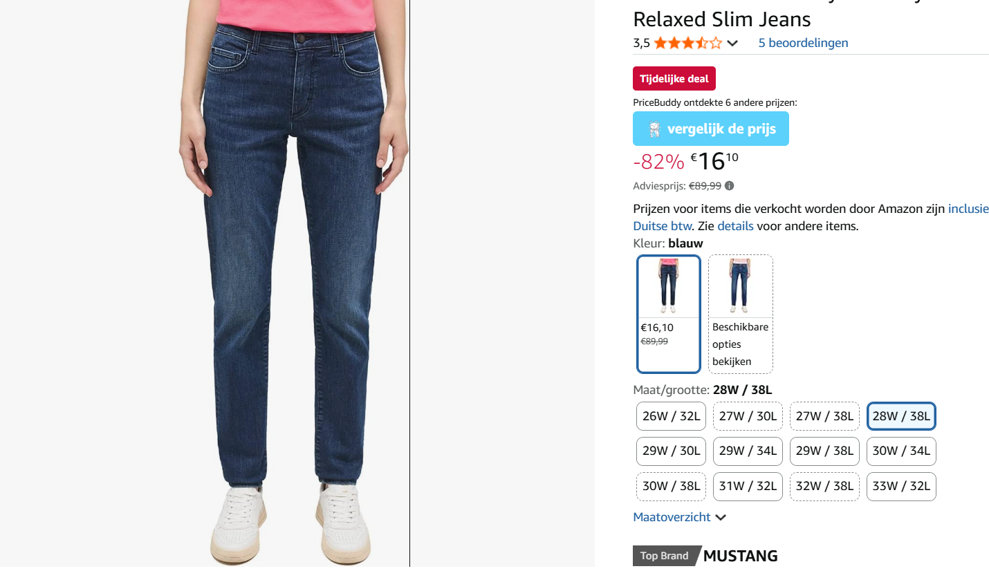 Mustang dames jeans voor maar 16.10€
