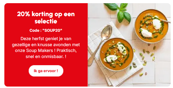 -20% soepmakers bij Moulinex