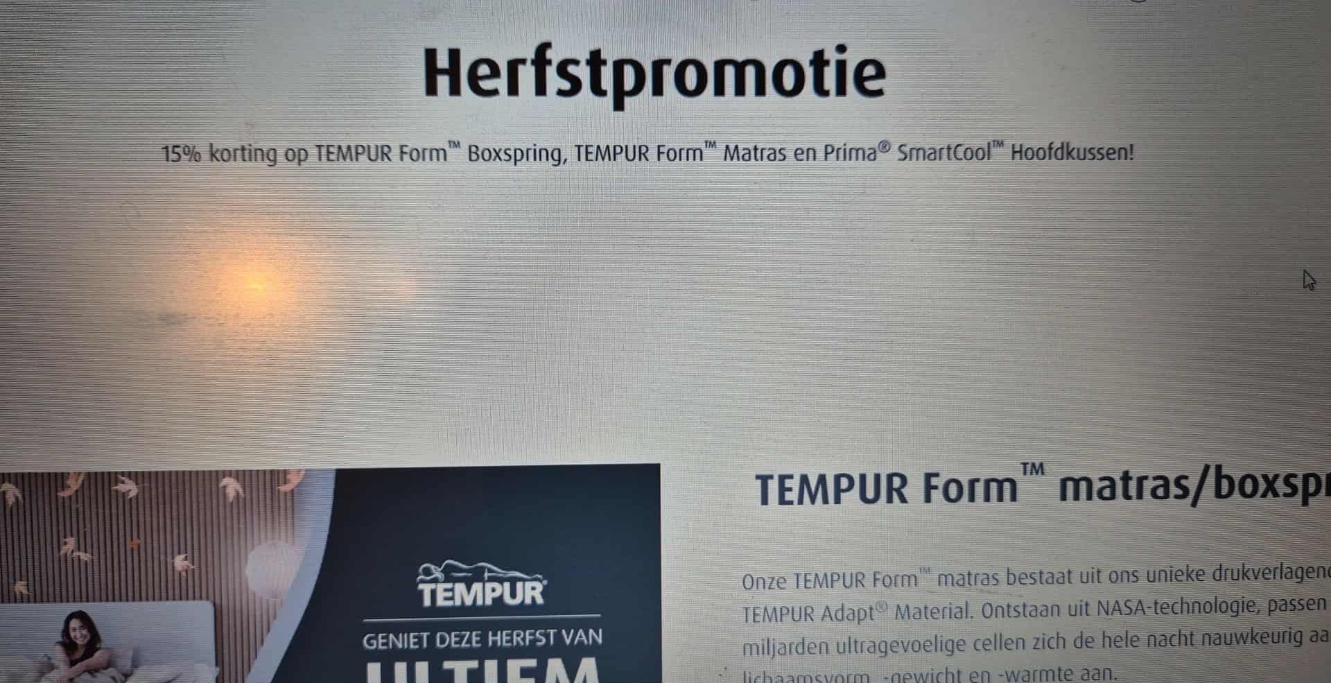 Herfstpromotie op hoofdkussen Tempur