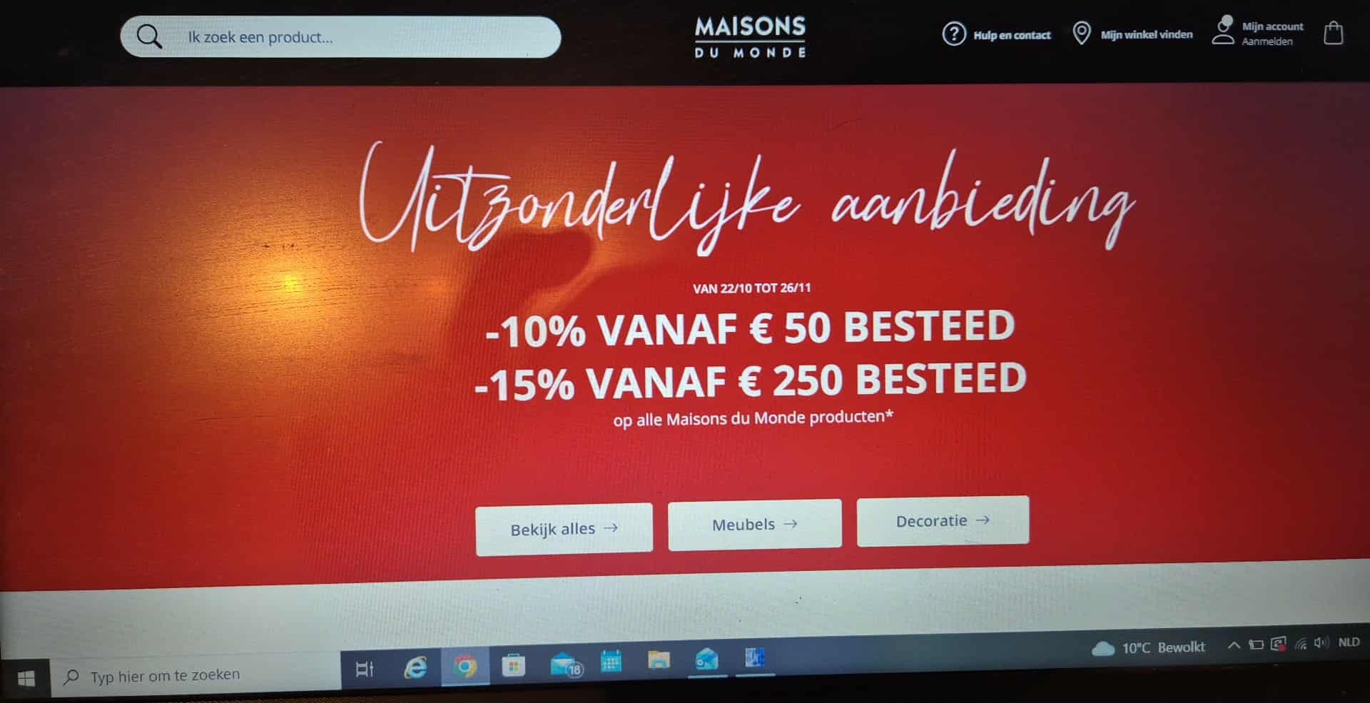Uitzonderlijke aanbieding bij Maison du monde