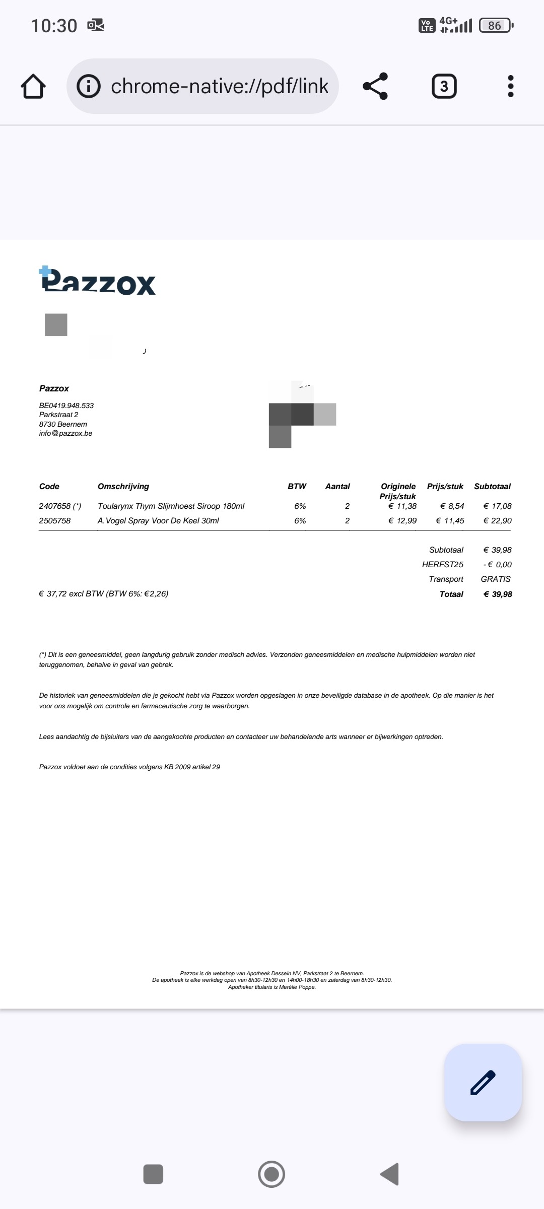 Gratis verzending pazzox