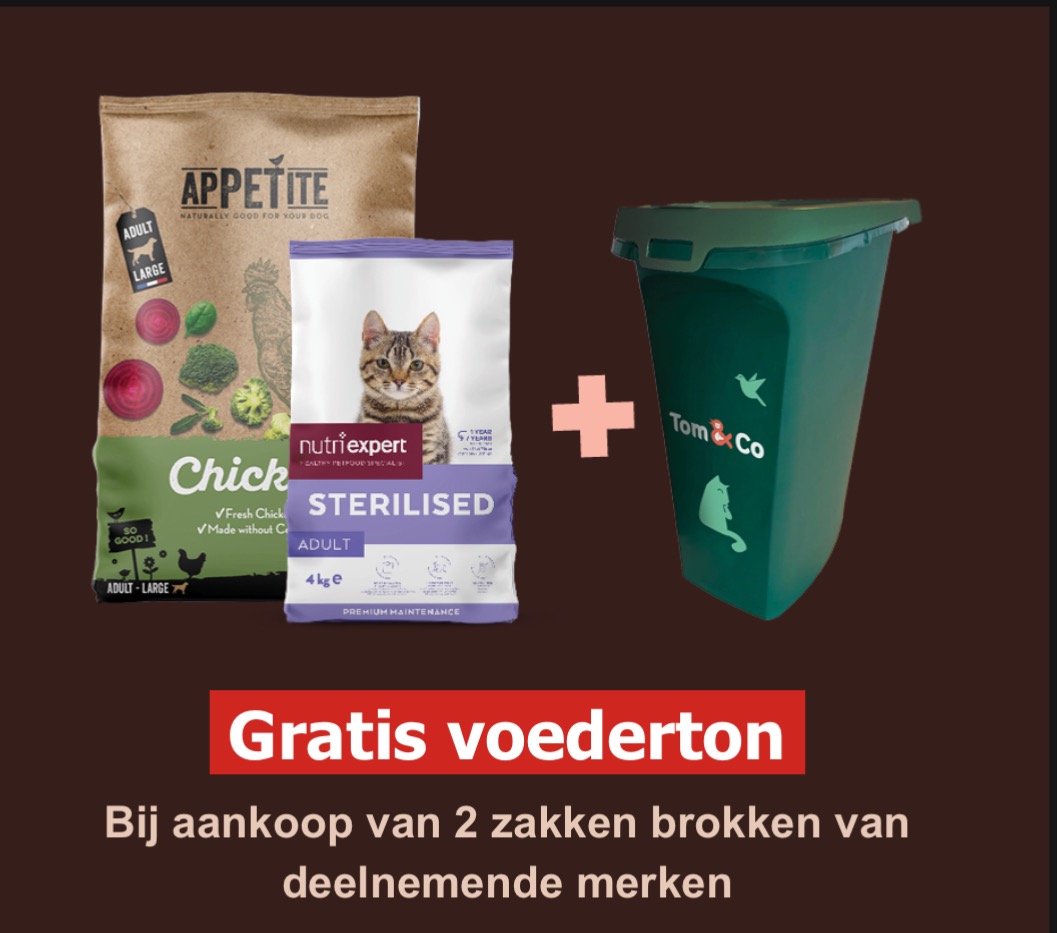 Gratis voederton bij aankoop bij tom and co