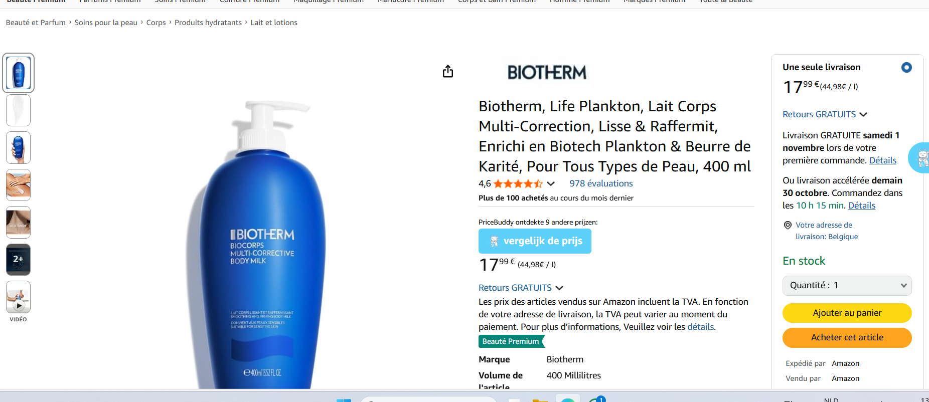 Biotherm bodylotion voor 17.99€ nergens zo goedkoop!