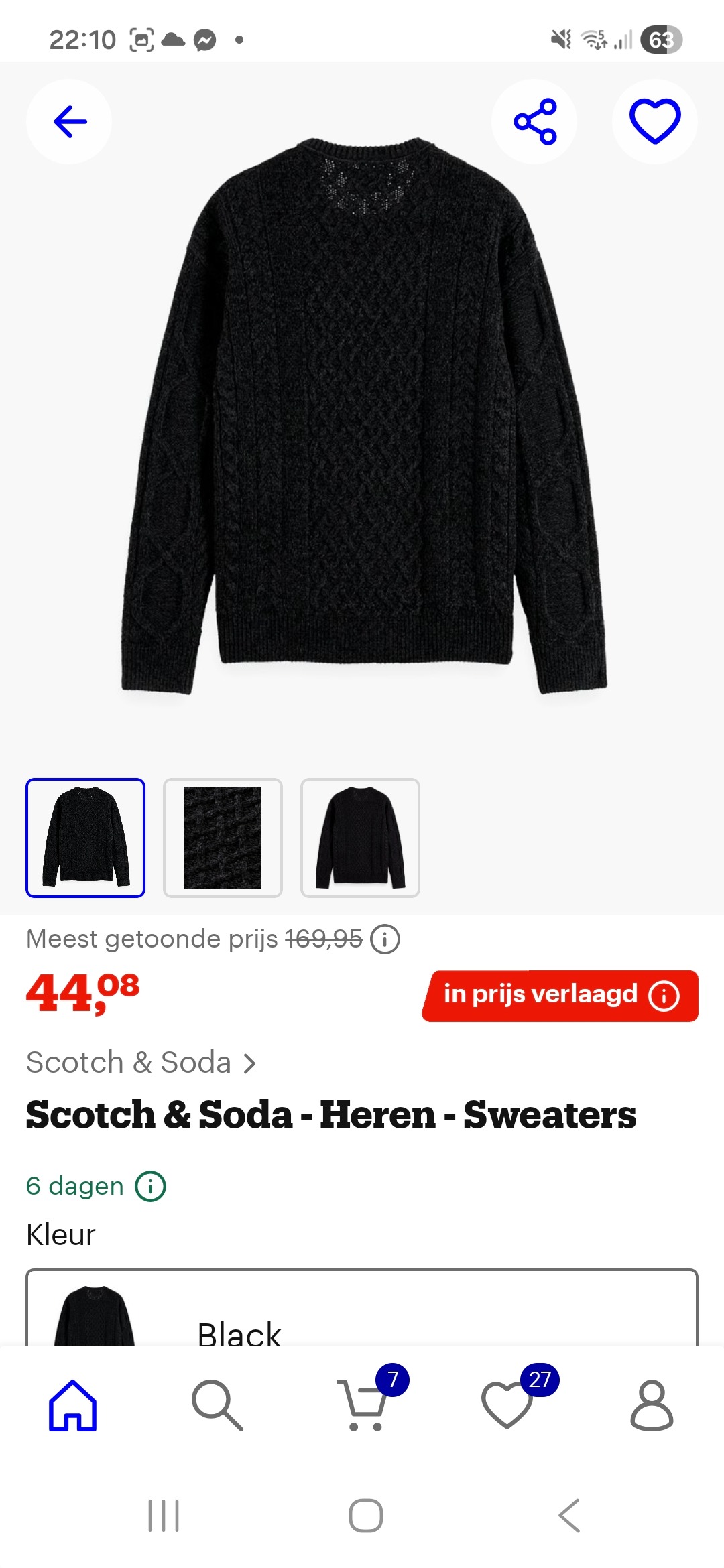 Scotch & Soda heren trui 44,08€ ipv 169€ 😱