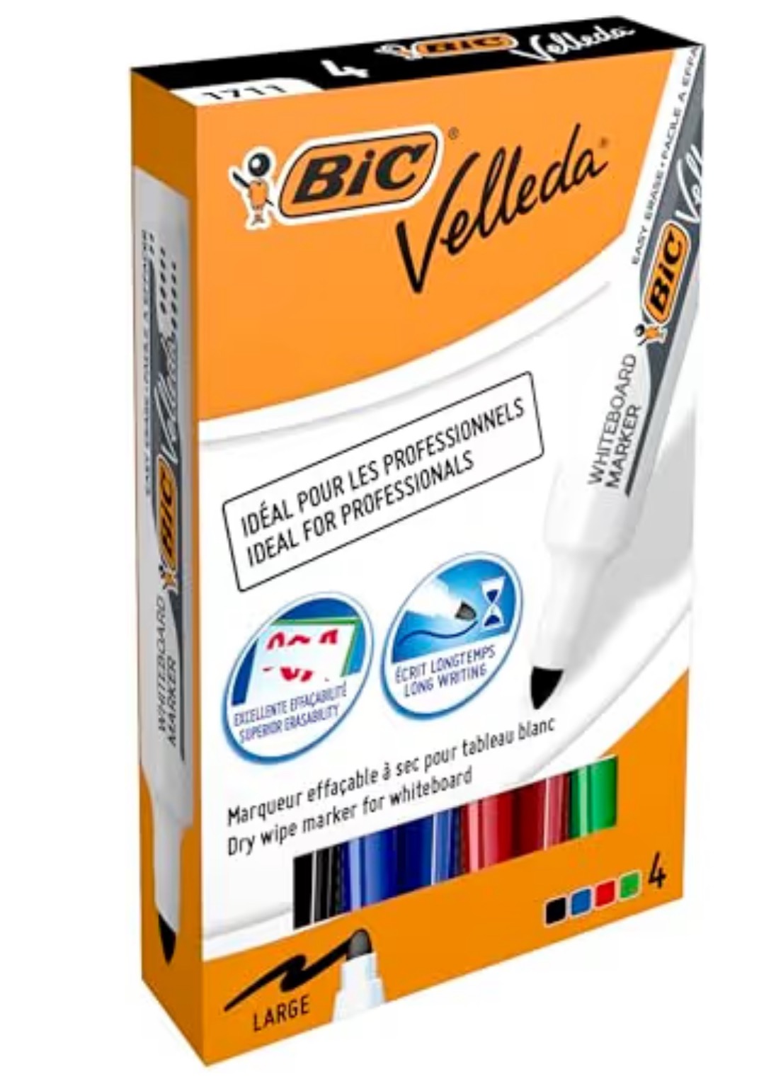 BIC Whiteboard-viltstiften, 4 stuks