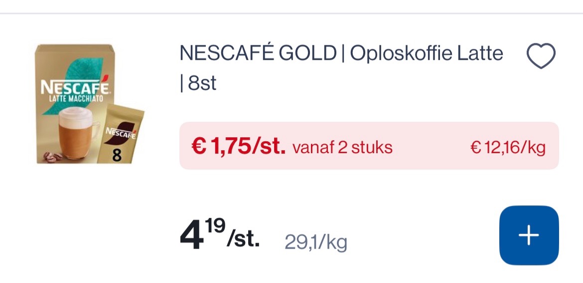 Nescafé gold oploskoffie tot -58%