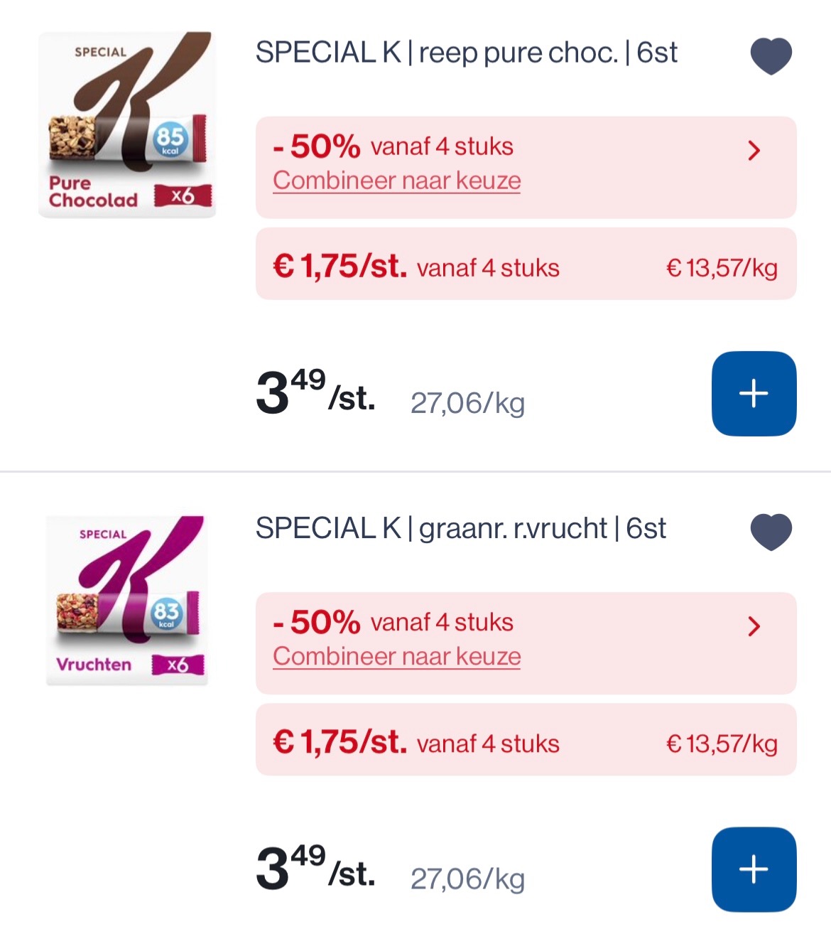 Special K Graanrepen 6 st met mooie korting