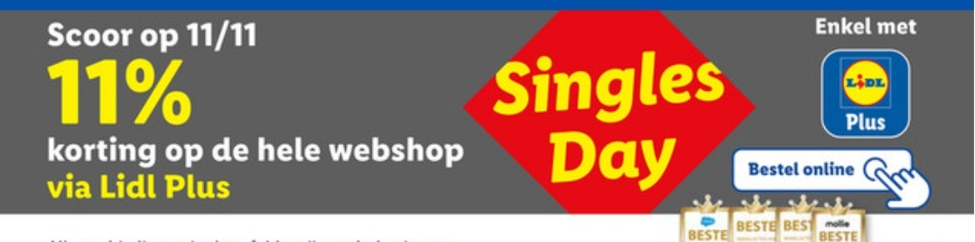 11% korting bij Lidl op 11 november