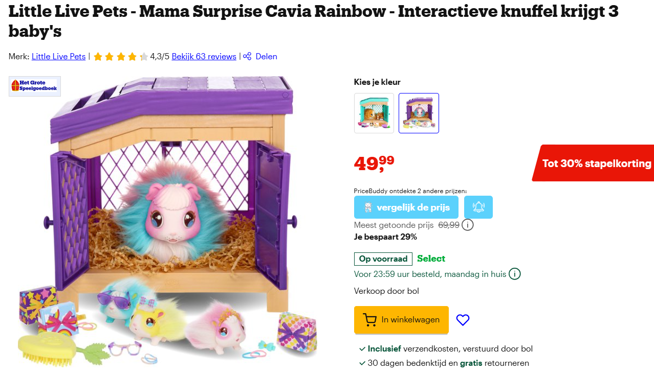 -50% Little Live Pets - Mama Surprise Cavia Rainbow