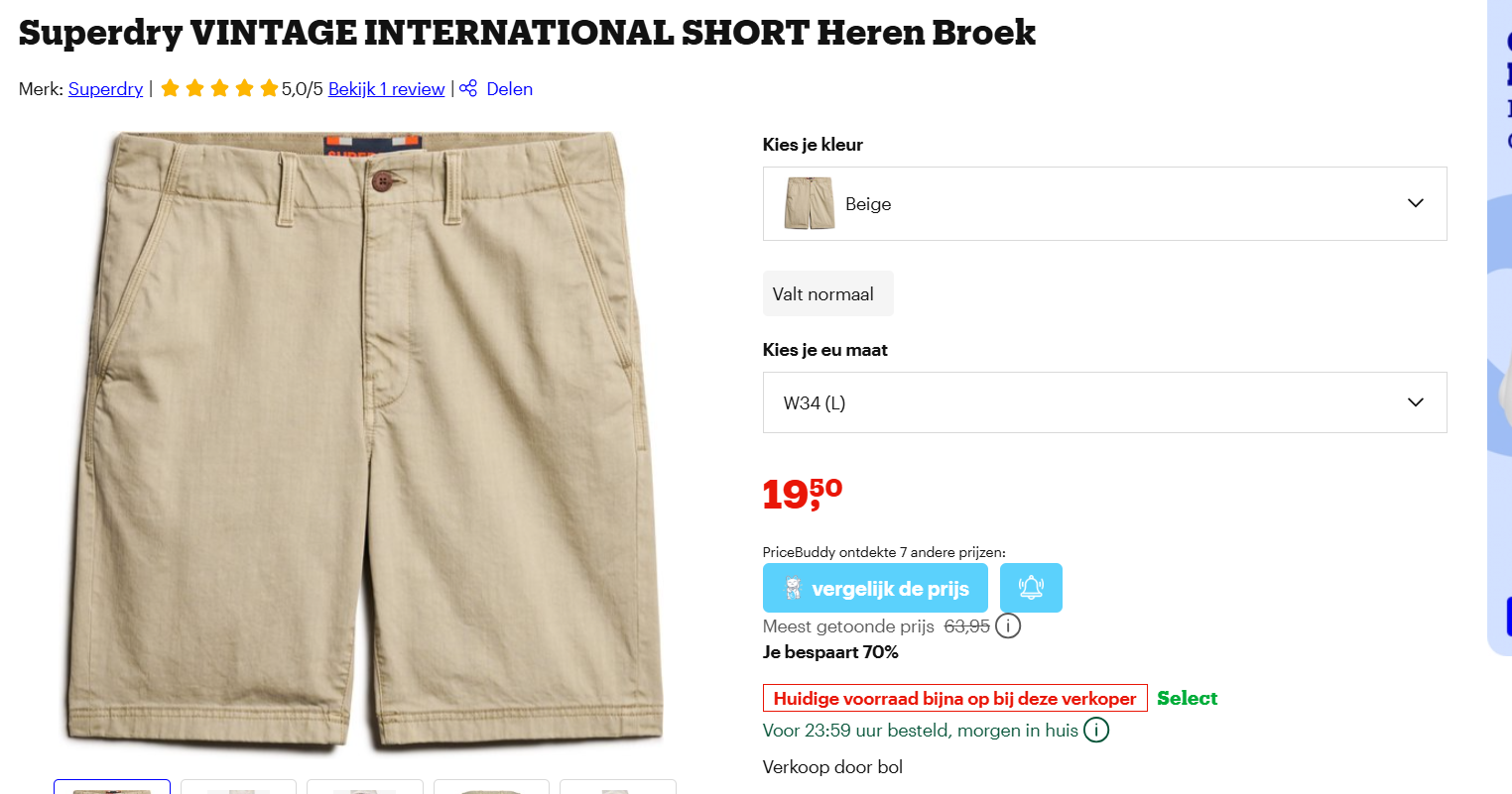 Superdry Short met 70% korting