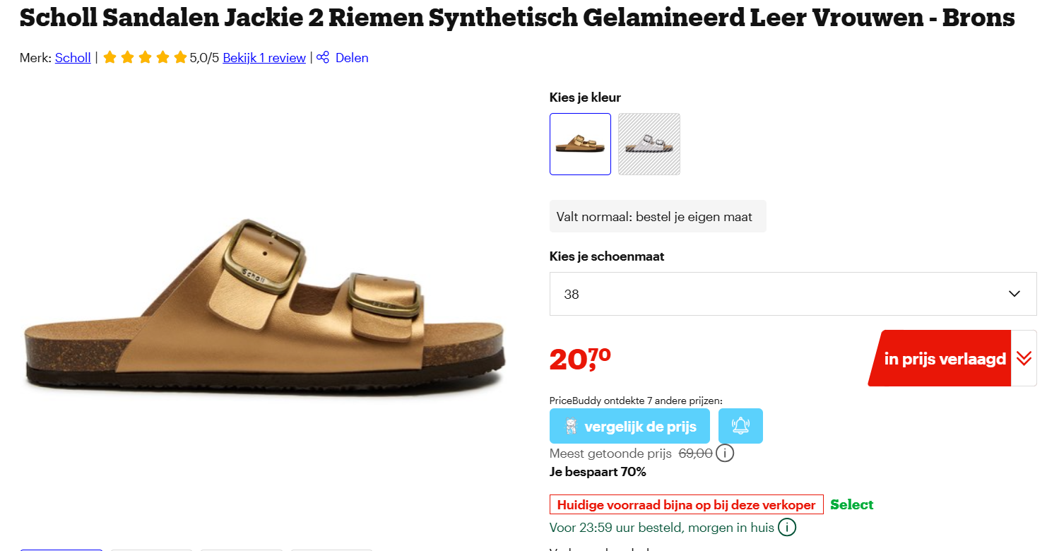 Scholl slippers met 70% korting