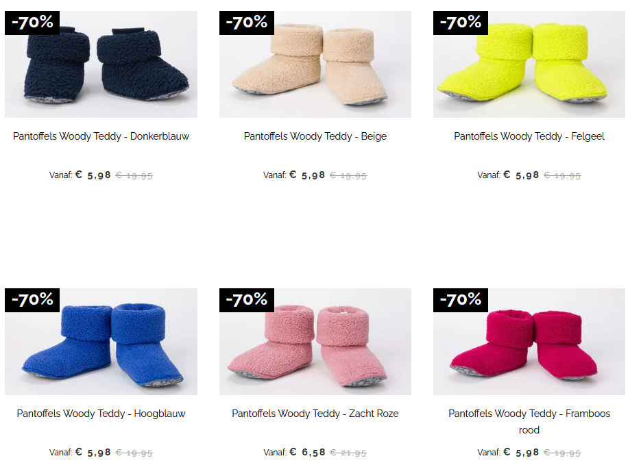Woody pantoffels vanaf 5,98 euro