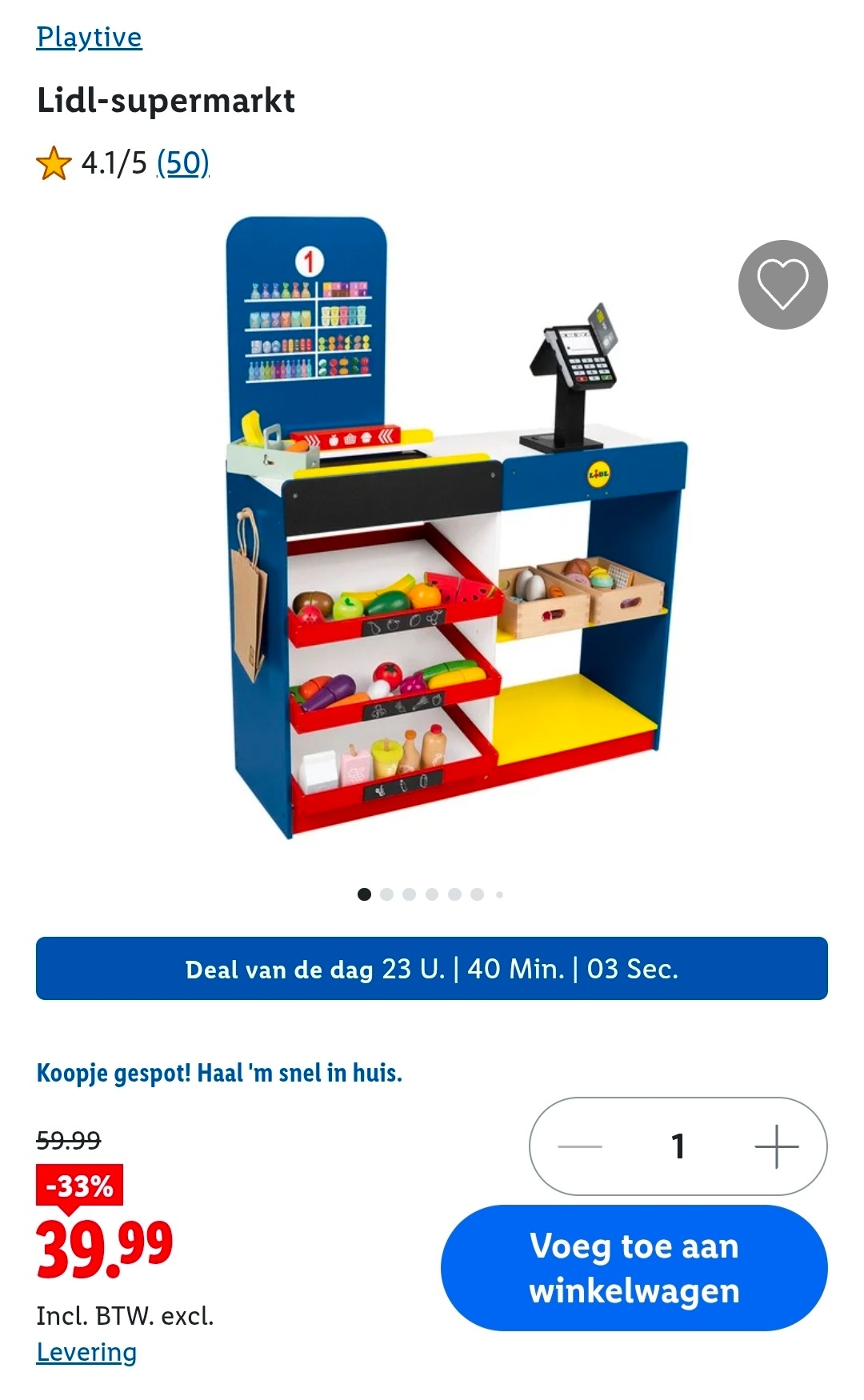 Dagdeal: Playtive Lidl-supermarkt -33%