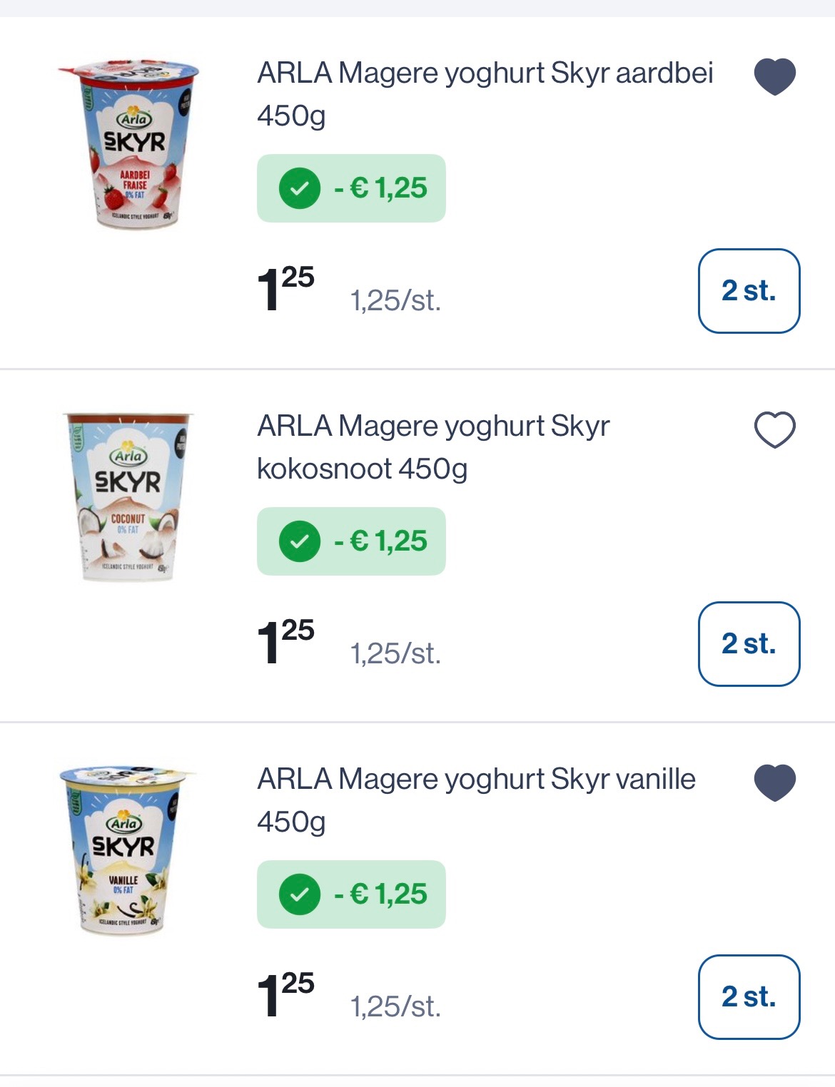 Verschillende Arla Skyr met dubbele korting bij Collect en go