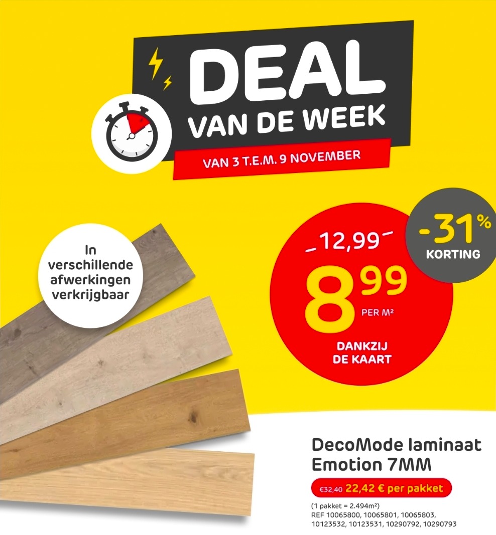 Weekdeal: DecoMode laminaat Emotion 7MM -31%