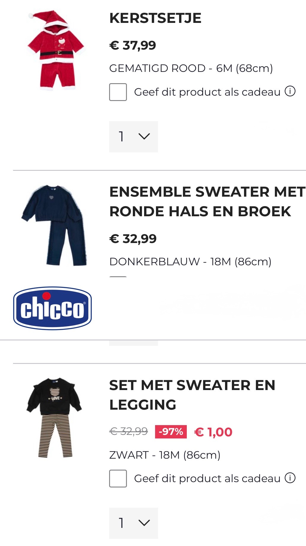 3e kledingstuk of schoenen voor 1euro