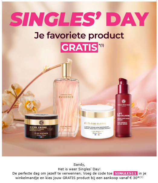 Yves rocher: gratis product