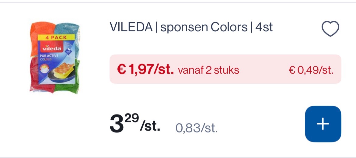 Vileda sponzen en doeken in combinatie met coupon goedkoper