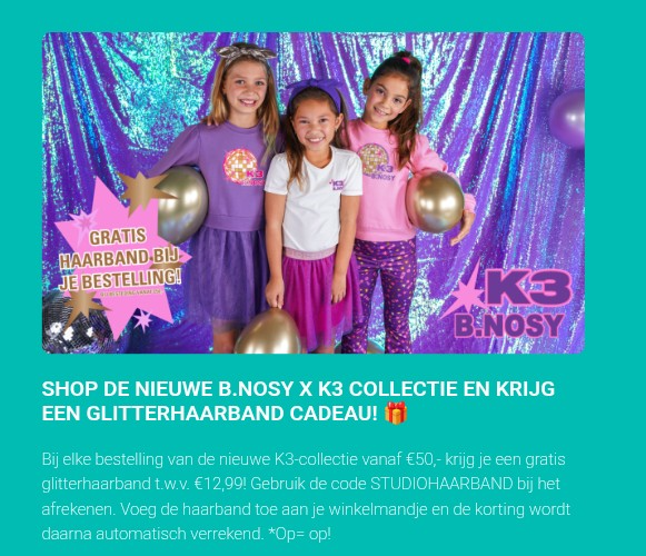 Gratis K3 glitter haarband