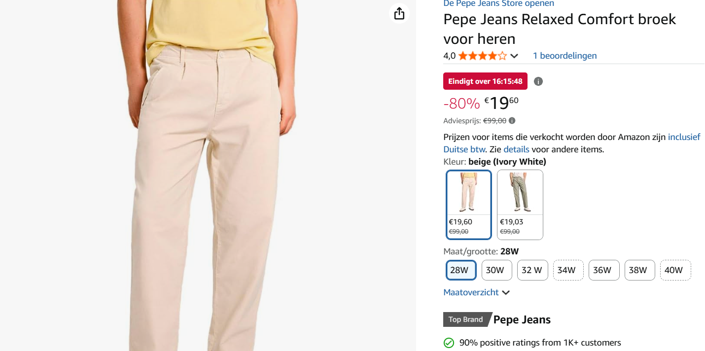 Pepe jeans voor heren in twee kleuren beschikbaar voor slechts 19.03€