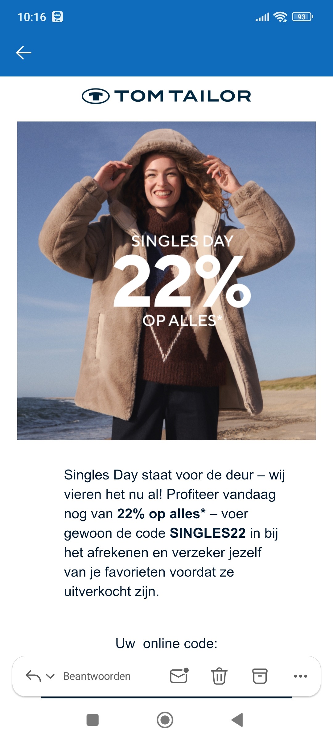 Tom tailor: 22% korting
