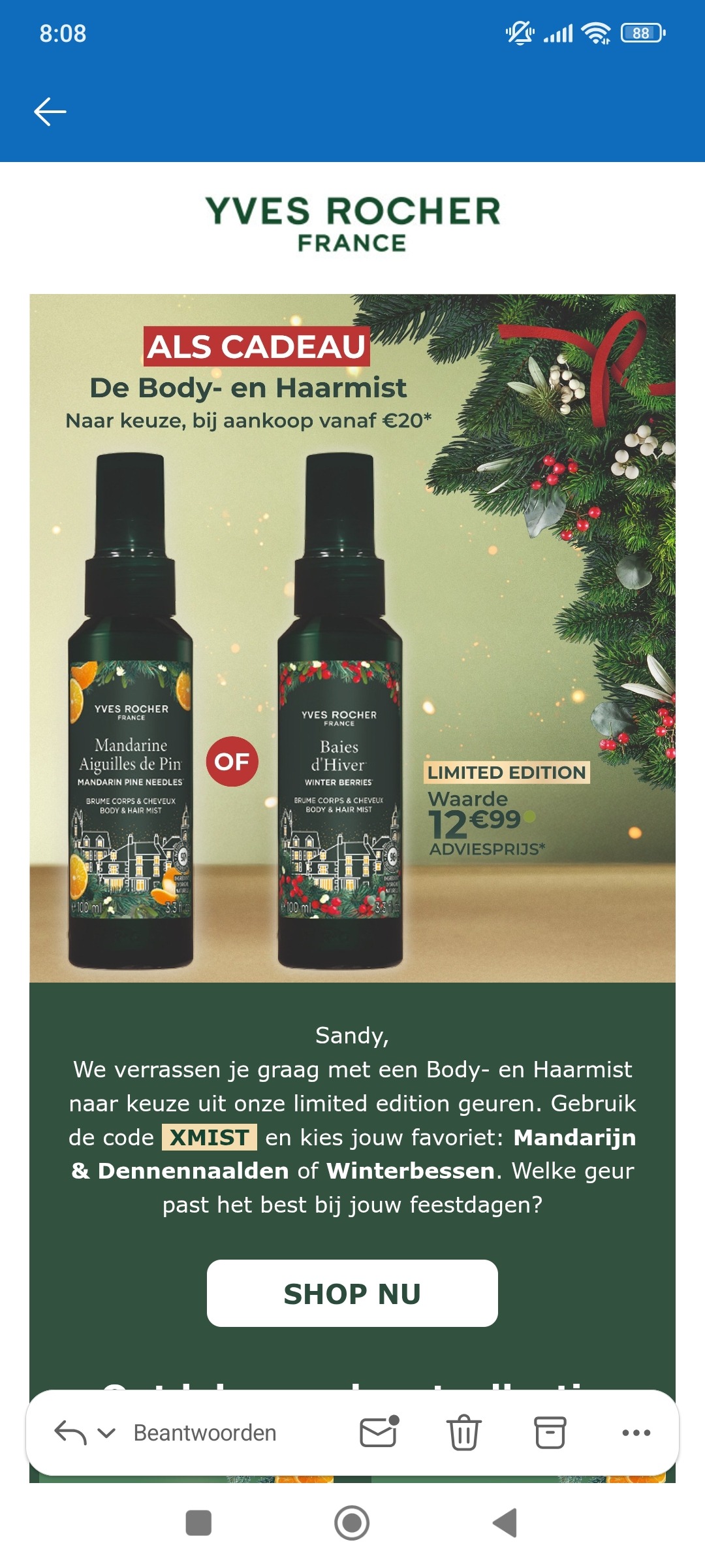 Yves Rocher: gratis Body- en Haarmist