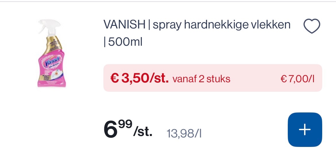 Vanish en Shout spray -50% bij Collect en go
