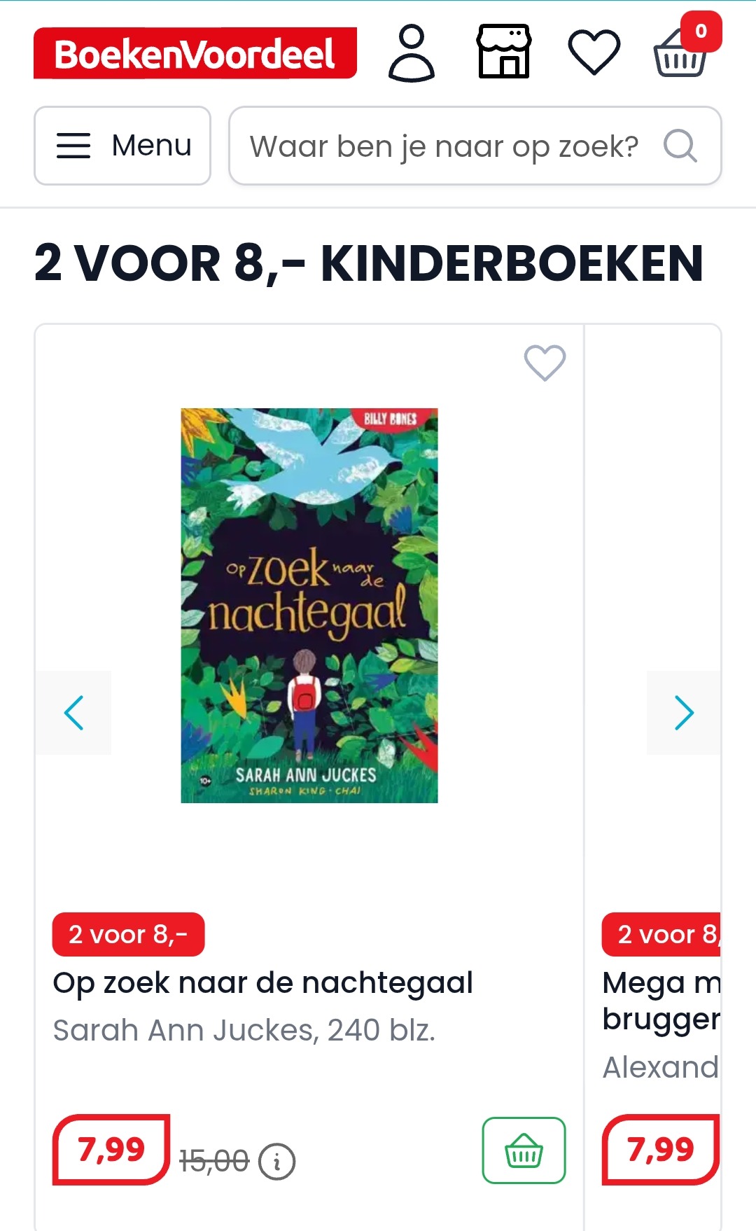 Kinderboeken 2 voor €5 of €8 bij boekenvoordeel