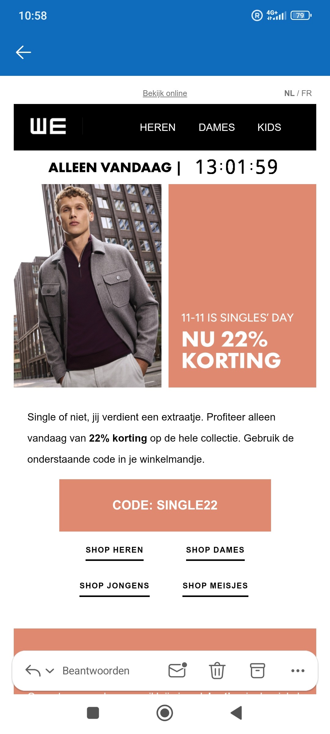 We fashion: 22% korting