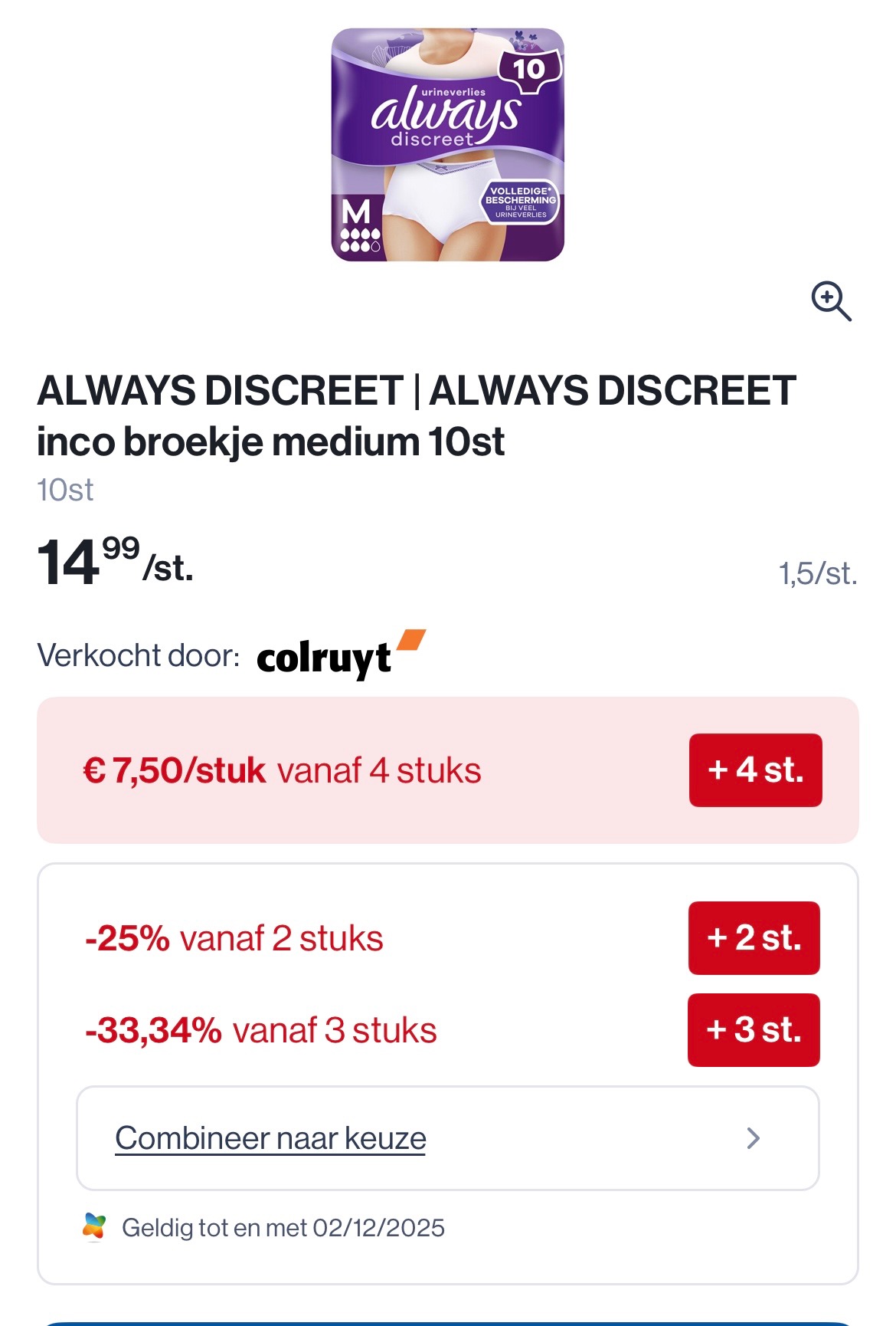 Always discreet broekjes en verband in promo