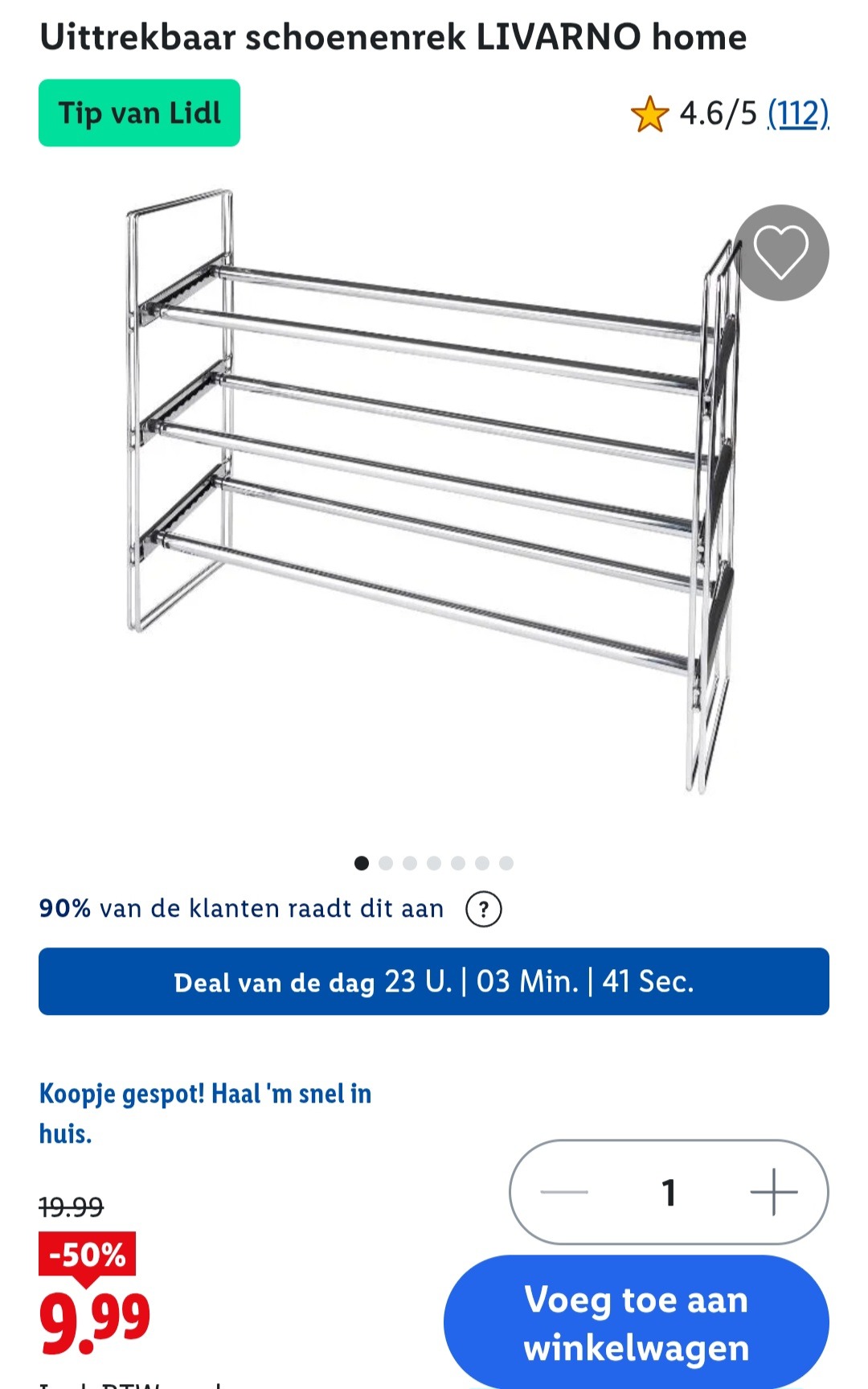 Uittrekbaar schoenenrek LIVARNO home -50%