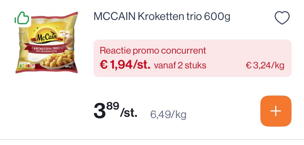 Mc cain kroketten en noisettes -50%