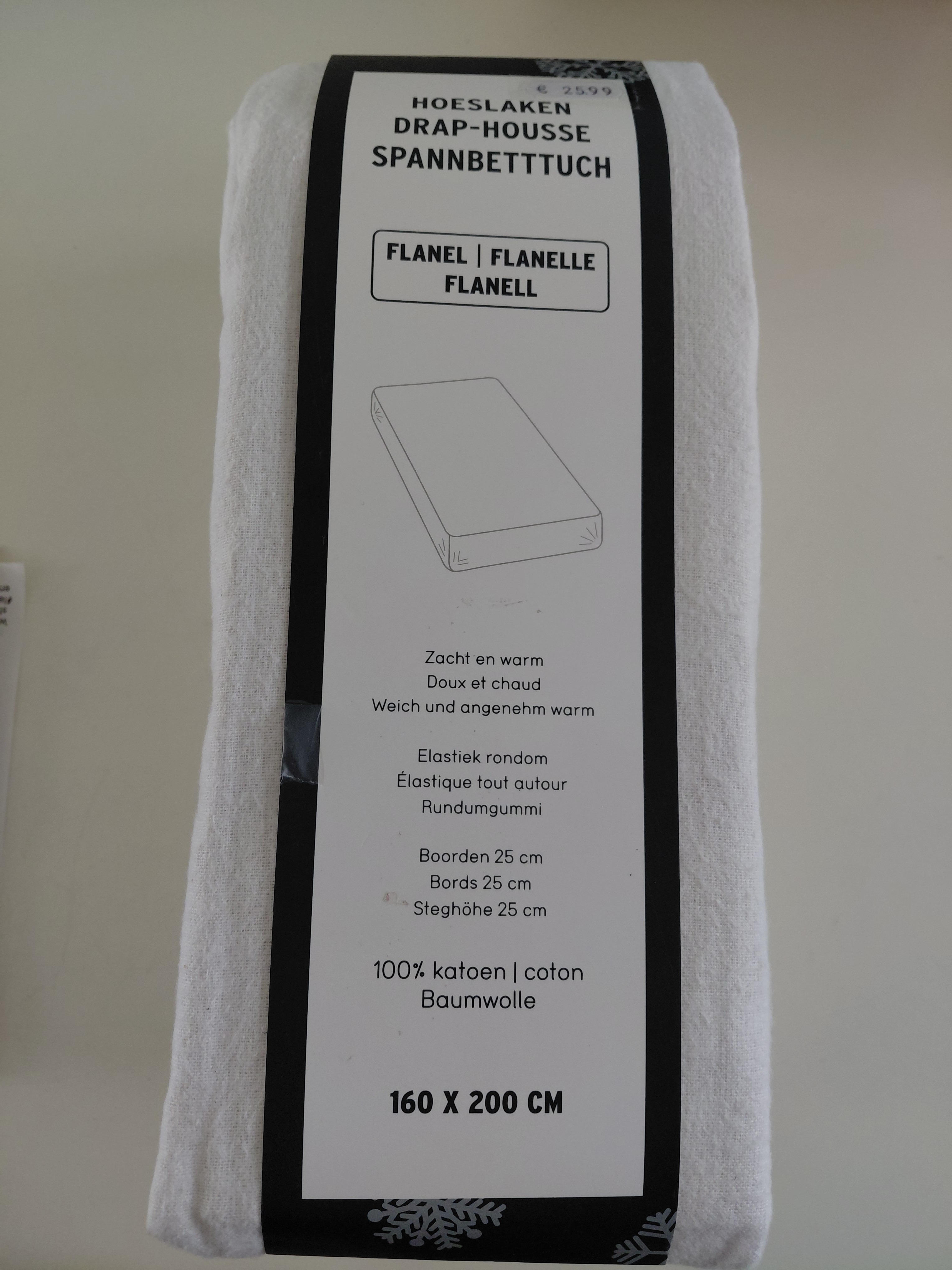 Flanellen hoeslaken gekocht aan -50%