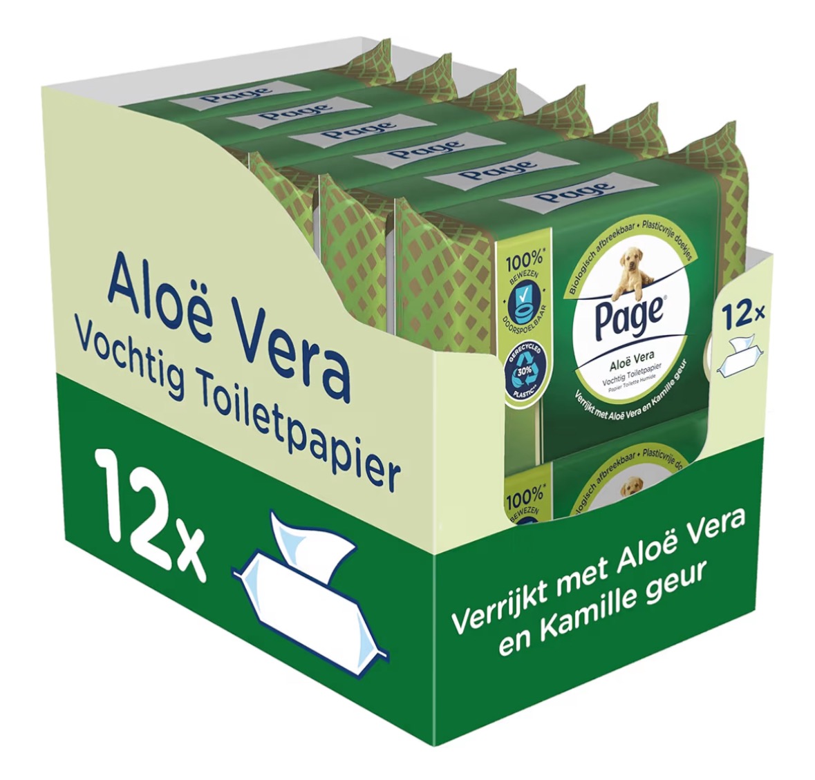 Page vochtig toiletpapier